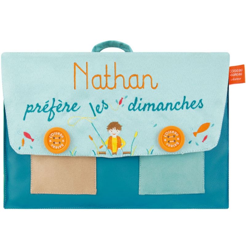 Cartable Préfère les dimanches (personnalisable) L'oiseau bateau