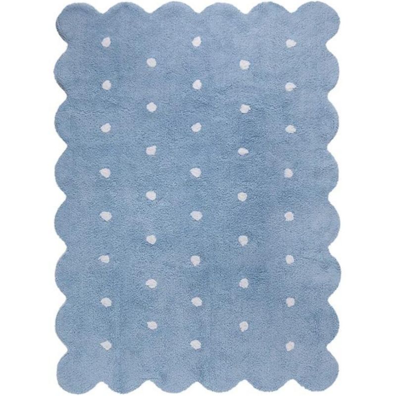 Tapis lavable biscuit bleu à pois (120 x 160 cm) Lorena Canals
