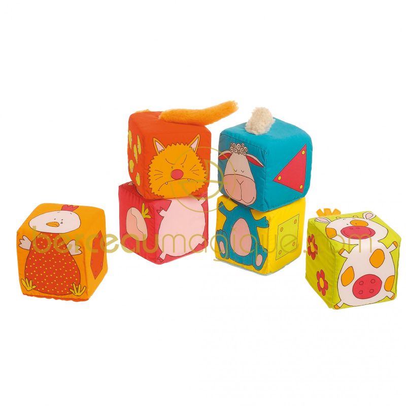 Set de 6 cubes La ferme Lilliputiens