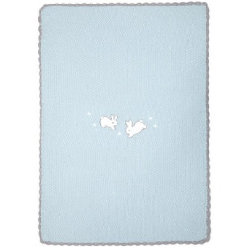 Couverture tricotée Welcome to the World bleue (70 x 90 cm) Mamas and Papas