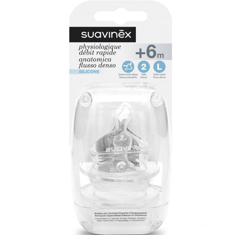 Tétine physiologique débit rapide (6 mois et +) Suavinex