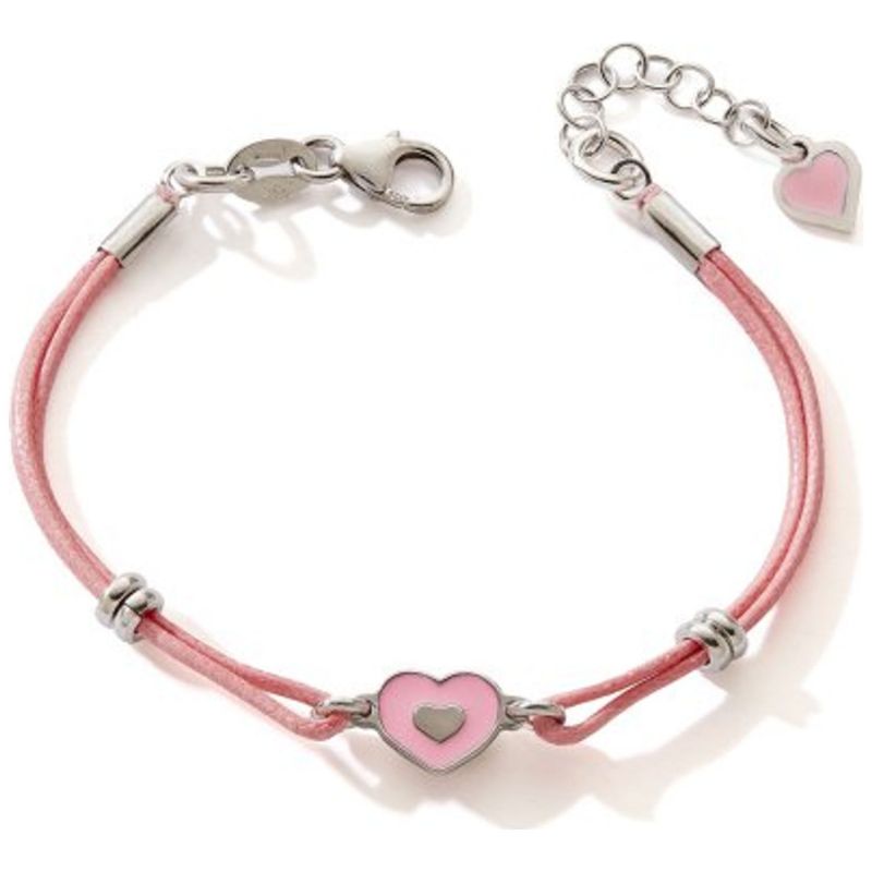 Bracelet cordon Rose Cœur (argent 925) Baby bijoux Produit 1