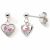 Variation Argenté, rose, bleu du produit Boucles d'oreilles pendantes Cœur-Papillon (argent 925) de la marque Baby bijoux