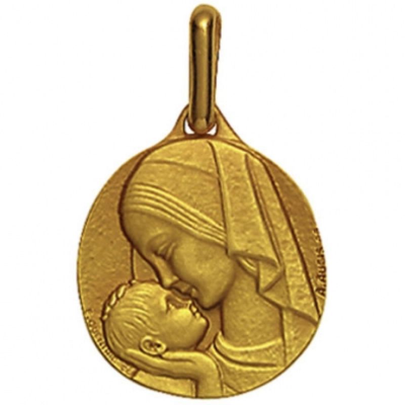 Médaille ronde Amour maternel 16 mm (or jaune 750°) Maison Augis