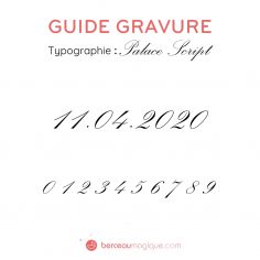 Gravure prénom + 2 dates sur médaille (Typo 2 Palace script)