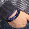 Bracelet papa perles mates personnalisable (acier)  par Petits trésors