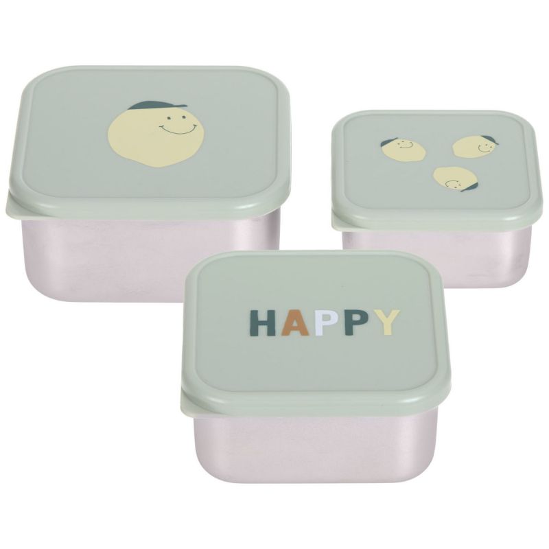 Lot de 3 boîtes à goûter inox Happy Fruits Citron Lässig Produit 1