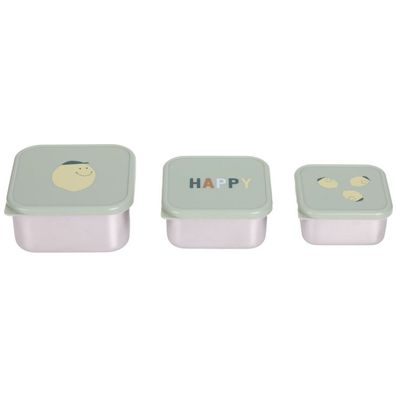 Lot de 3 boîtes à goûter inox Happy Fruits Citron (0,5 L) Lässig Produit 3