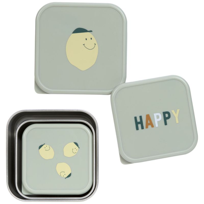 Lot de 3 boîtes à goûter inox Happy Fruits Citron Lässig Produit 4