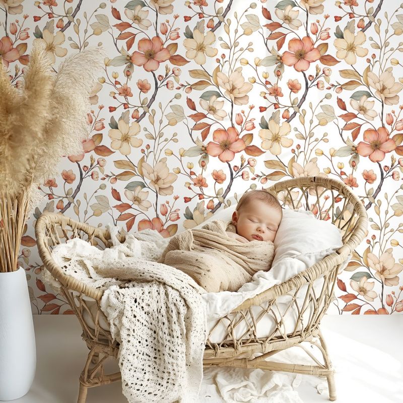 Papier peint Louison fleurs nostalgiques (50 cm x 10m)  Lilipinso Ambiance 2