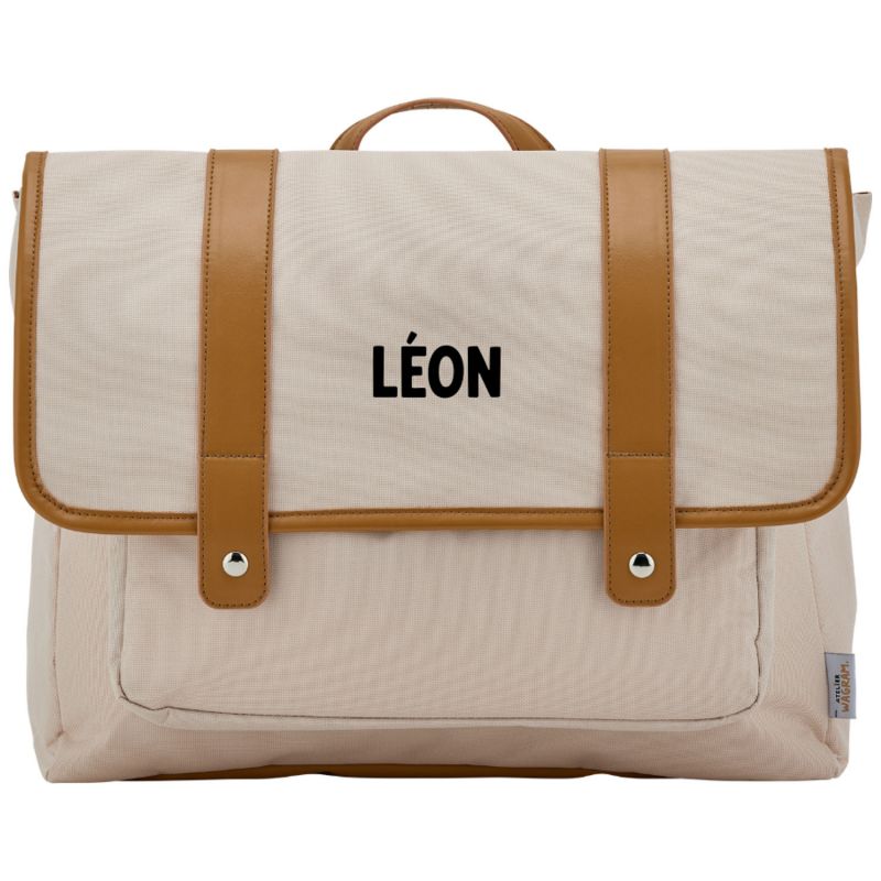 Cartable A4 primaire Beige personnalisable (38 cm) Atelier Wagram Produit 1