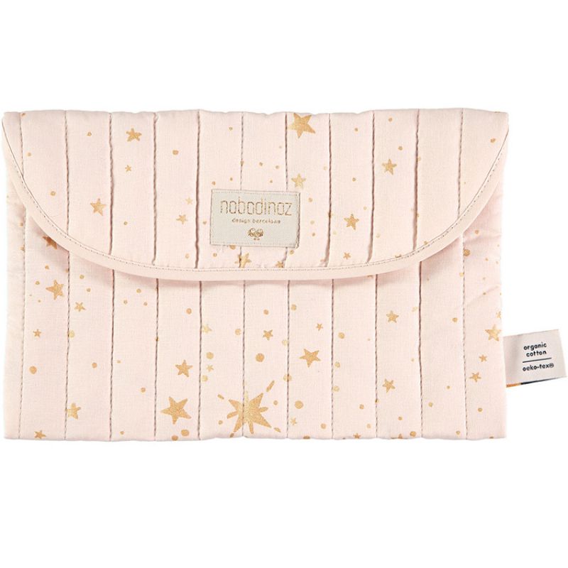 Pochette de change Bagatelle coton bio Gold stella Dream pink Nobodinoz