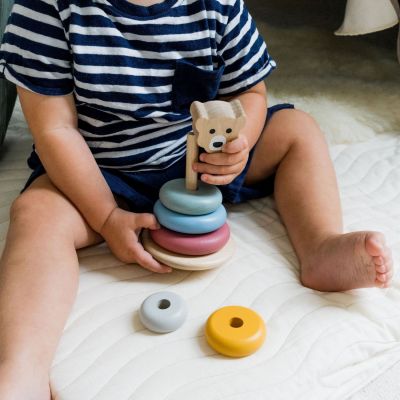 Tour à empiler en bois Ours