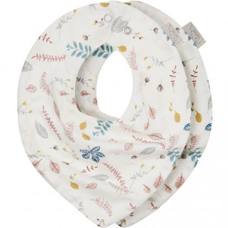 Lot de 2 bavoirs bandanas en coton bio Pressed Leaves Cam Cam Copenhagen