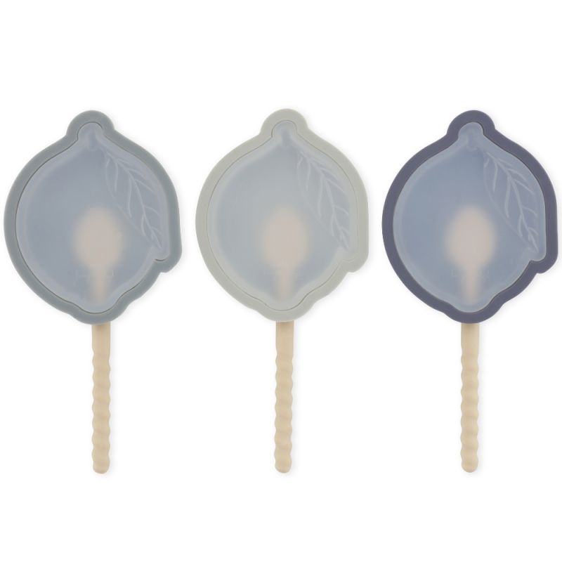 Lot de 3 moules à glaces citron en silicone bleu mix Konges Slojd Produit 1