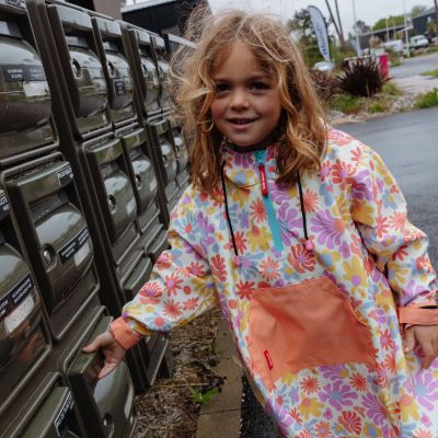 Poncho de pluie Retro Flowers (2-3 ans)