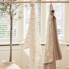 Lot de 2 langes en coton Happy Miffy Nougat (115 x 115 cm)