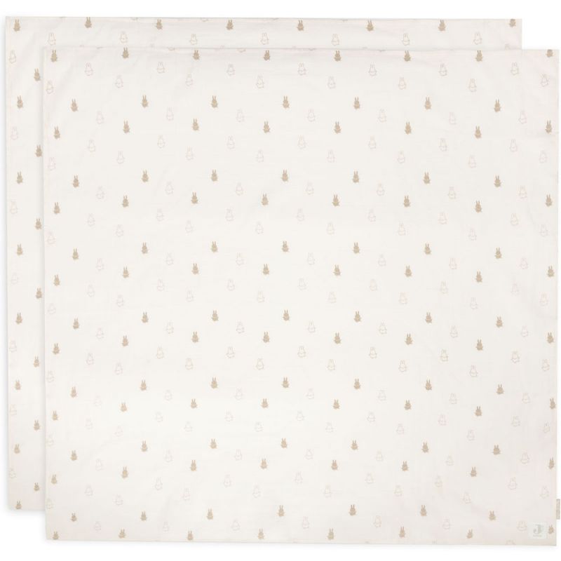 Lot de 2 langes en coton Happy Miffy Nougat (115 x 115 cm) Jollein Produit 1 grande taille