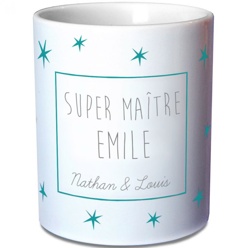 Mug Maîtresse étoiles bleues (personnalisable) Les Griottes