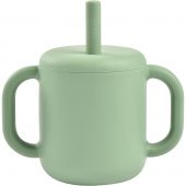 Tasse à paille en silicone vert sauge