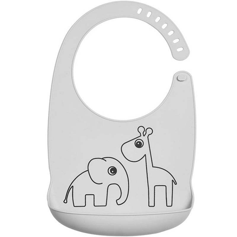 Bavoir silicone avec poche Deer friends gris Done by Deer