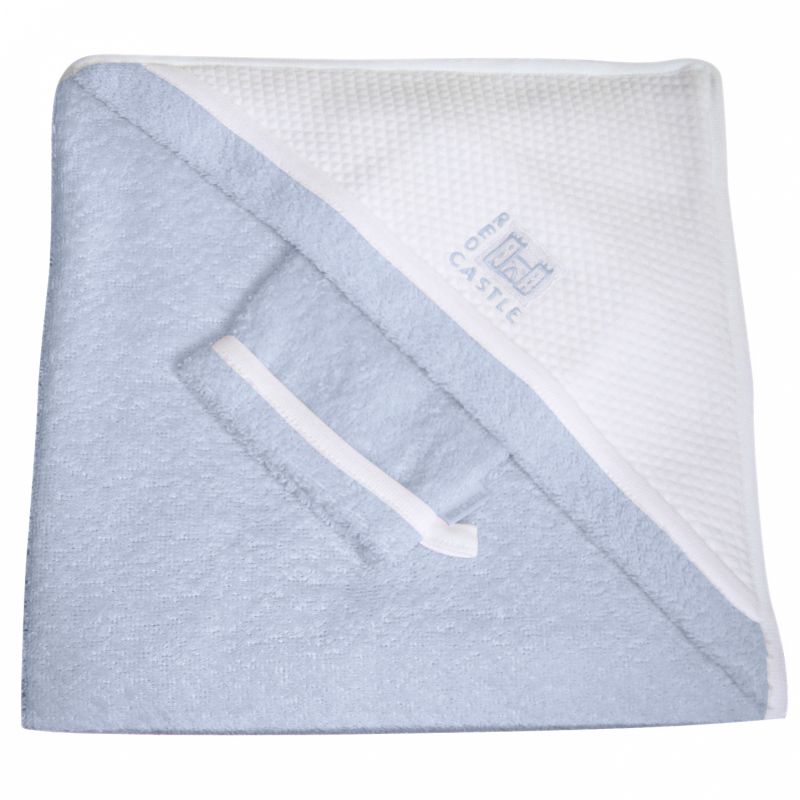 Sortie de bain avec gant ciel et blanc (100 x 100 cm) Red Castle