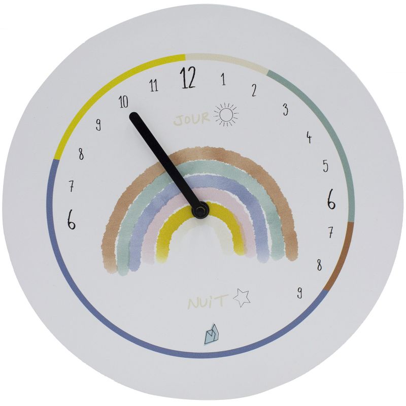 Horloge Formidable éducative Arc-en-ciel et ses 20 aimants Odette & Jeannette