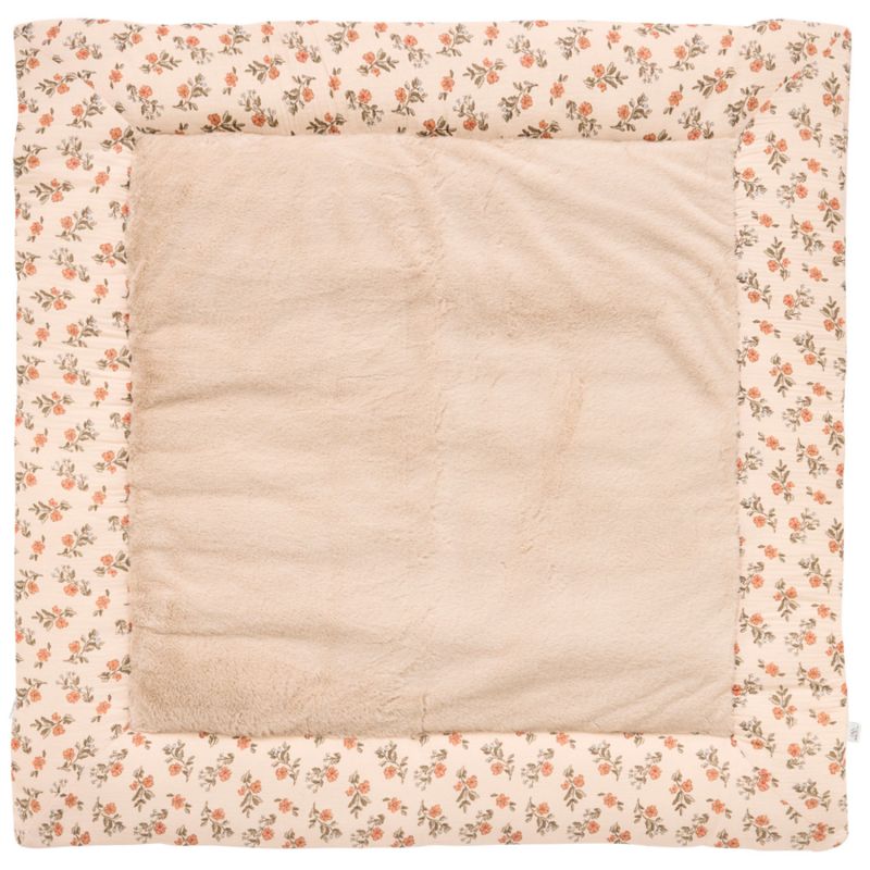 Tapis de jeu réversible et fond de parc fleurs et fausse fourrure beige (100x100 cm) BB & Co Produit 2
