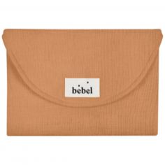 Tapis à langer effet lin camel - BEBEL
