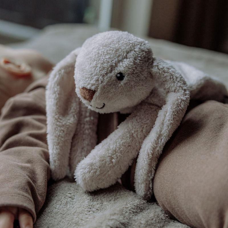 Doudou bouillotte Milo gris clair FLOW Ambiance 2