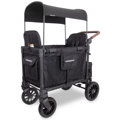 Chariot de transport enfant W2 Luxe Pro Jet Black (2 places) Wonderfold