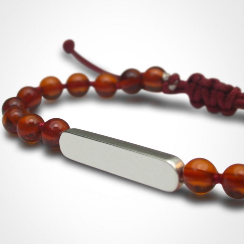 Bracelet Maracas perles (argent 925° et ambre) Mikado
