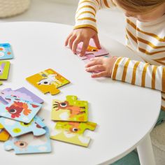 Lot de 12 petits puzzles Parents et bébés animaux