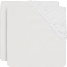 Lot de 2 draps housses en coton blancs (60 x 120 cm) - Jollein