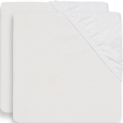 Lot de 2 draps housses en coton blancs (60 x 120 cm)  par Jollein