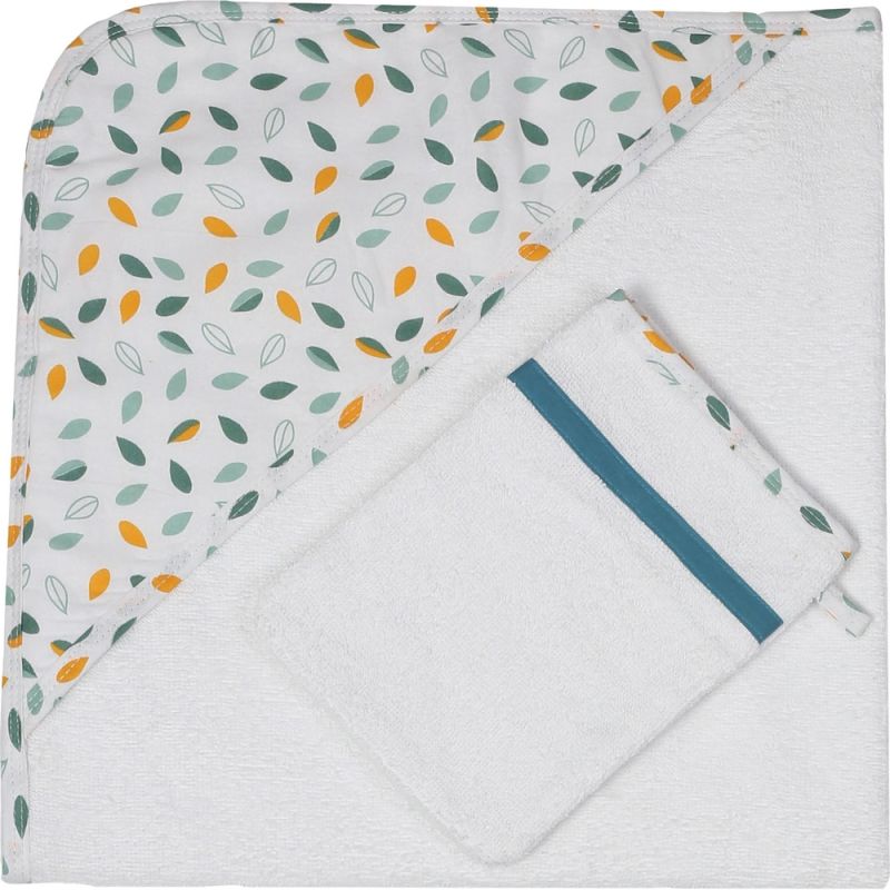 Cape de bain + gant Kolala et sa tribu (70 x 70 cm) Trois Kilos Sept Produit 1 grande taille