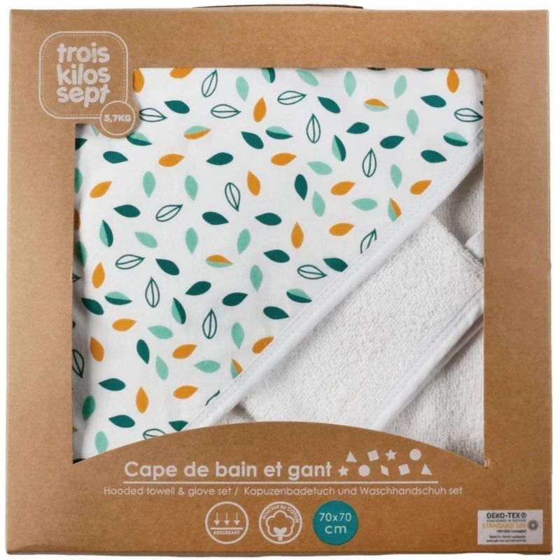 Cape de bain + gant Kolala et sa tribu (70 x 70 cm) Trois Kilos Sept Packaging 6