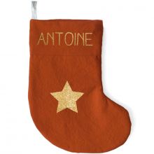 Chaussette de Noël terracotta étoile (personnalisable)  par Les Griottes