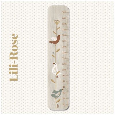 Toise en bois Branche Oiseau Lili Rose personnalisable Charlie et Suzie
