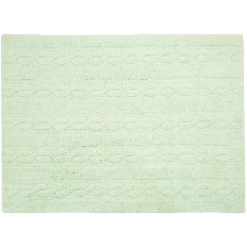 Tapis lavable unis à torsades menthe (120 x 160 cm) Lorena Canals