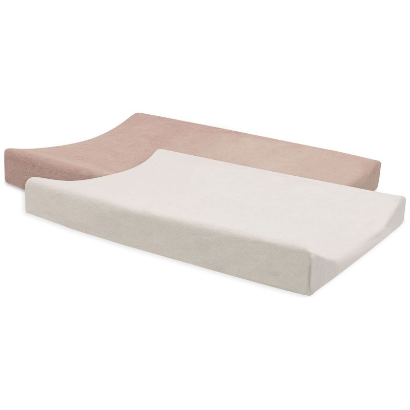 Lot de 2 housses de matelas à langer en éponge Wild Rose-Ivory (50 x 70 cm) Jollein Produit 1