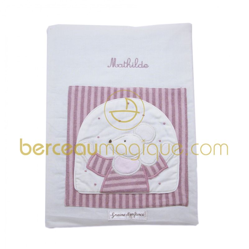 Livre de naissance Souris rose (Avec broderie) Moulin Roty