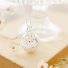 Bola de grossesse Gri-Gri Trèfle chaîne (plaqué argent 925) - Pleine Lune