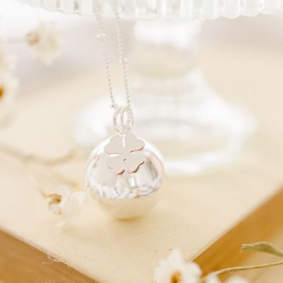 Bola de grossesse Gri-Gri Trèfle chaîne (plaqué argent 925) Pleine Lune