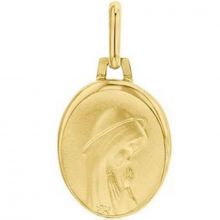 Médaille ovale Vierge personnalisable 15 mm (or jaune 375°)  par Maison Augis