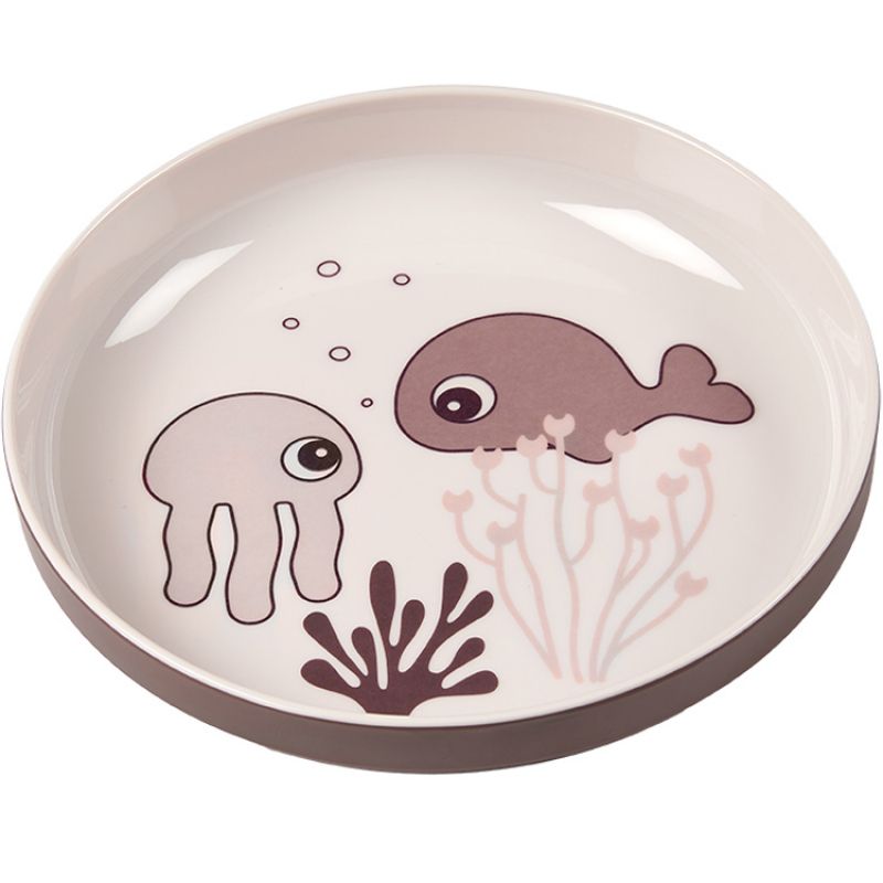 Assiette Yummy Sea Friends rose Done by Deer