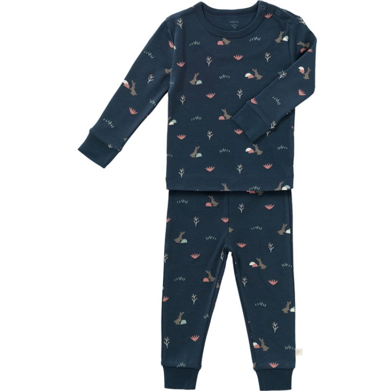 Ensemble pyjama en coton bio Rabbit mood indigo size (12 mois) Fresk
