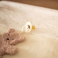 Couverture en tricot Cosy Knit Ivory (100 x 150 cm)