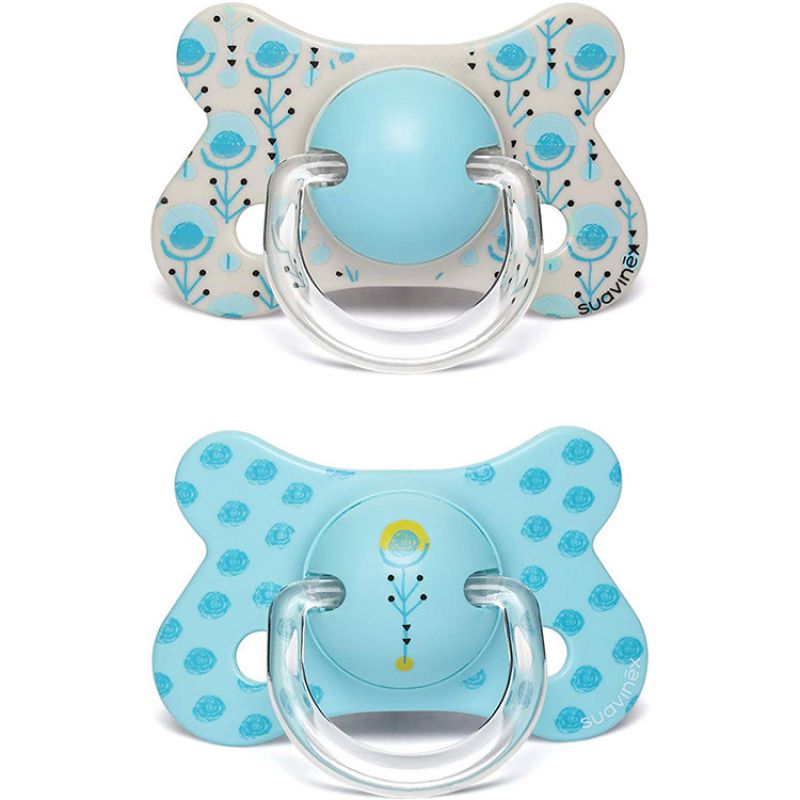 Lot de 2 sucettes anatomiques Total Look Fusion Paon plume bleue (18 mois et +) Suavinex
