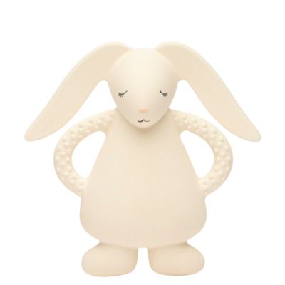 Lapin de dentition en caoutchouc naturel crème
